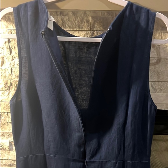NWT LOFT Blue Linen Blend Sheath Dress size 12 - Picture 9 of 11